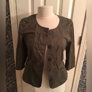 J. Jill green 3/4 sleeve jacket size 6
